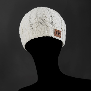 Cable Knitted Merino Wool Beanie - White