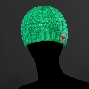 Cable Knitted Merino Wool Beanie - Green