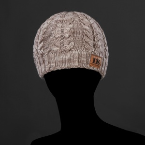 Cable Knitted Merino Wool Beanie - Ash Brown