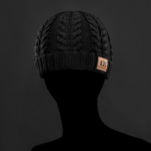 Cable Knitted Merino Wool Beanie - Black