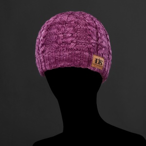 Cable Knitted Merino Wool Beanie - Purple